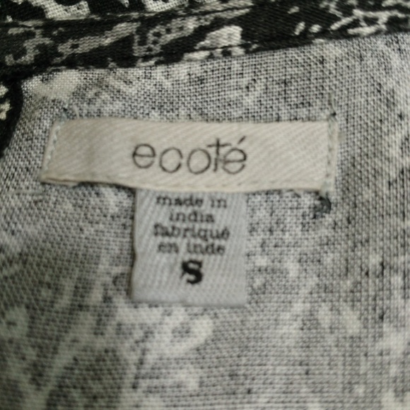 Ecote Urban Outfitters Grey Snake Print Boho Embroidered Mini Dress size S - Picture 8 of 8